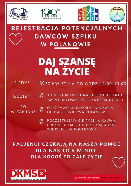 Nadleśnictwo Polanów zachęca do udziału w akcji DKMS!